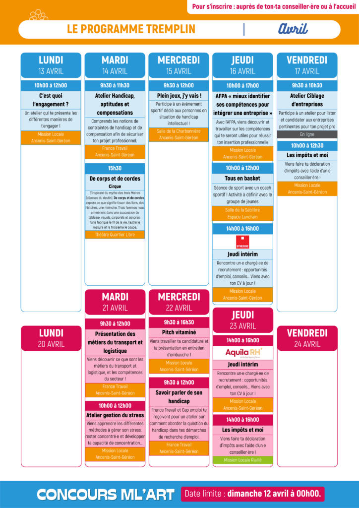Exemple de planning Tremplin.